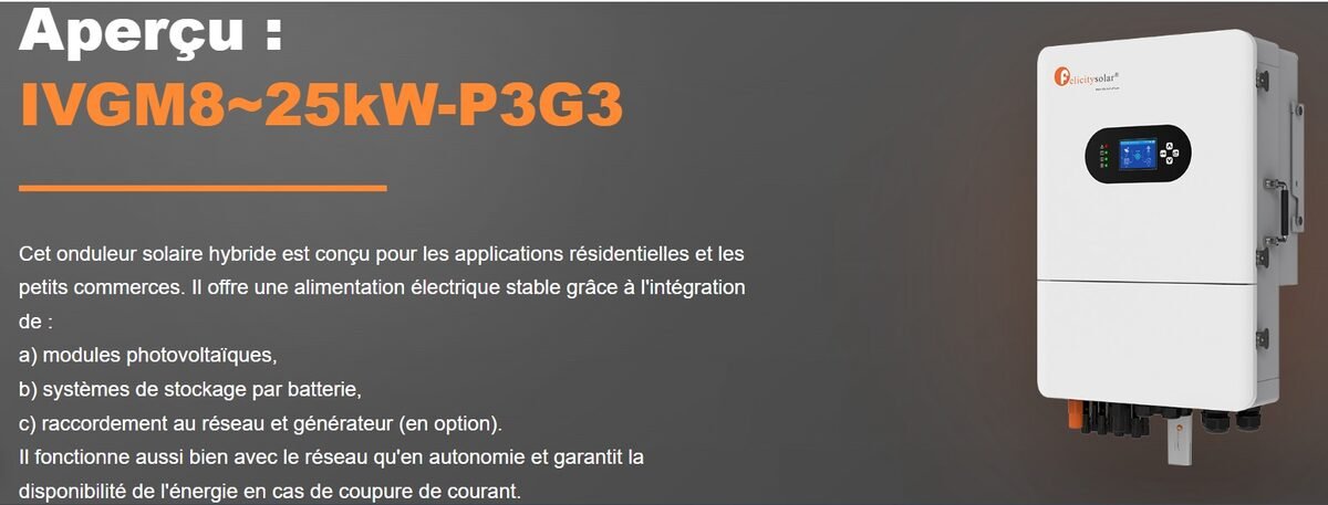Onduleurs hybrides 8 à 25 kW